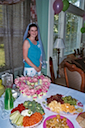 Rebecca and the centerpiece
