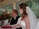 Holding hands at the reception
